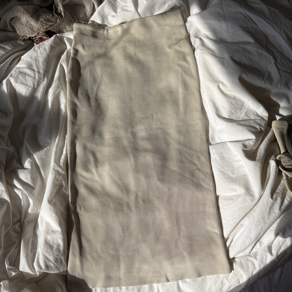 Zara Beige Pencil Skirt Office Wear